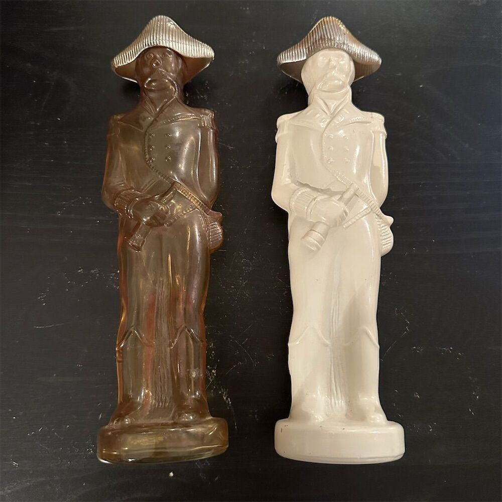 Vintage Old Spice Admiral Decanter Collectible Bottles in Amber/White